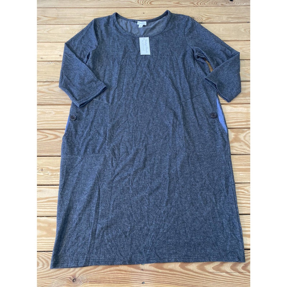NWT Emberley 2 Pocket Fleece Shift Dress Size Large Women’s Gray MSRP $42.99